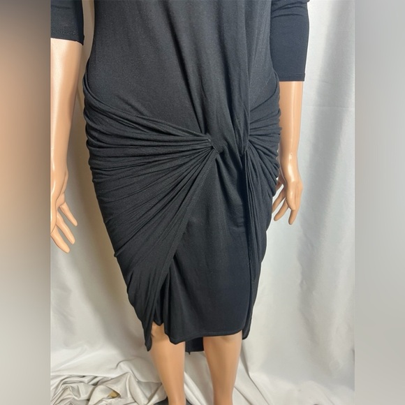 The Vanity Room Women's Size Small Black Asymmetrical Hem Dress 3/4 Sleeve - Picture 7 of 8